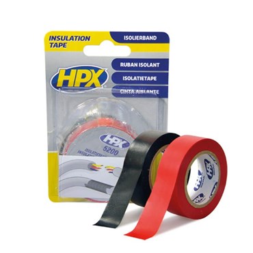 HPX PVC ISOLATIETAPE - ZWART + ROOD 19MMX10M (1ST)