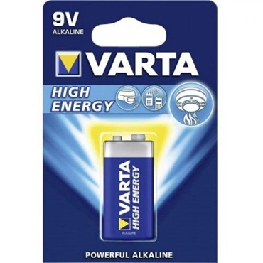 VARTA HIGH ENERGY BATTERY 9V 6LR61 BLISTER (1ST)